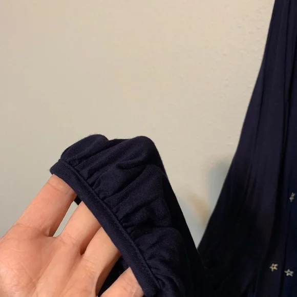 Boden Tori Star Embroidered Long Sleeve Stretch Navy Top Size 14 - Picture 4 of 6